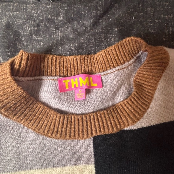THML Multicolor Sweater with Brown Trim - Picture 3 of 4